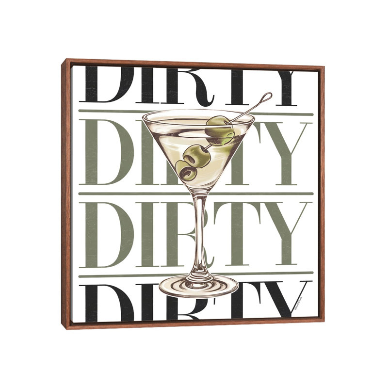Dirty Martini Glass by Lettered & Lined - Gallery-Wrapped Canvas Giclée on Canvas, 45.72 cm H x 45.72 cm W x 4.445 cm D