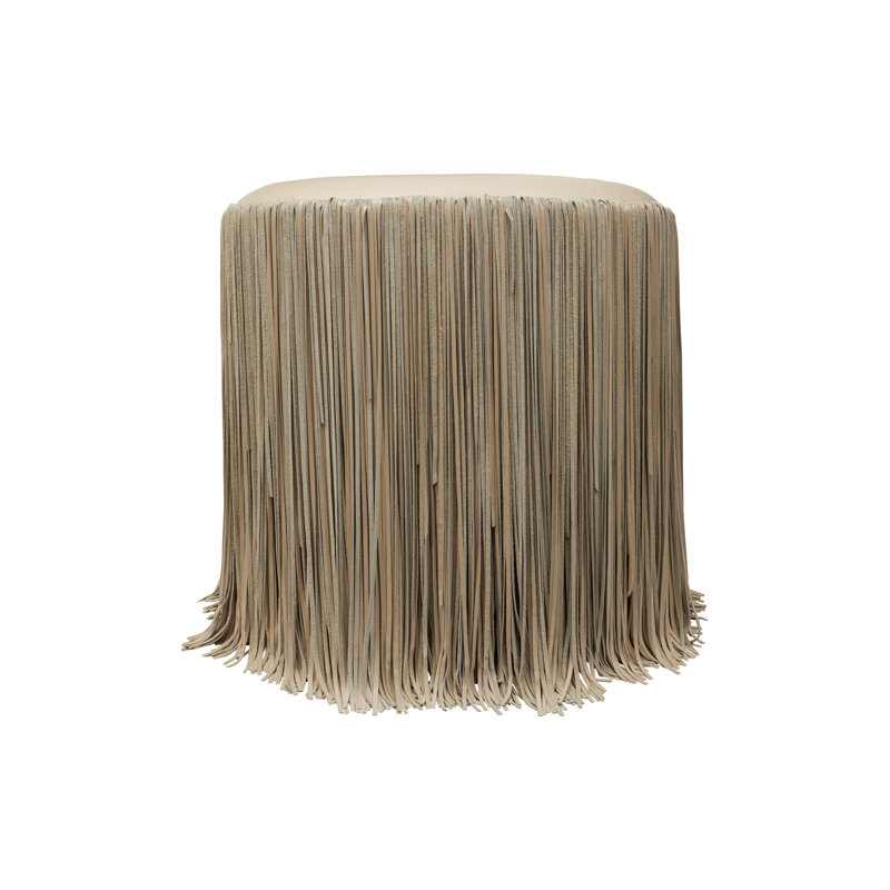 Leather Fringe Swivel Occasional Chair