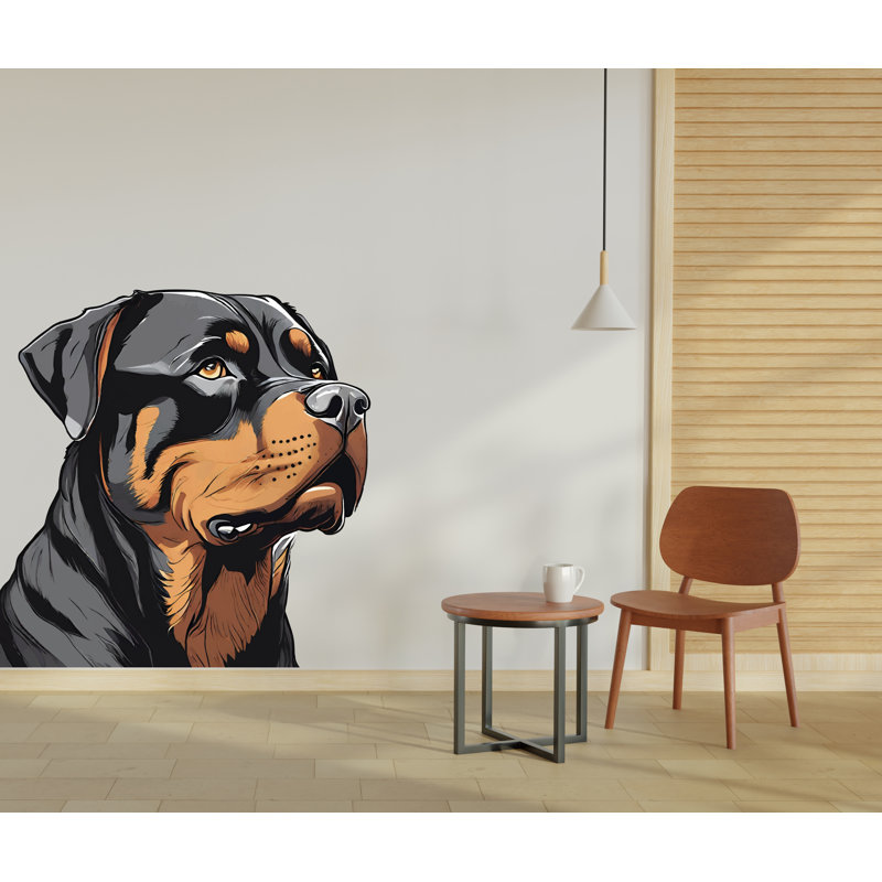 Adhésif décoratif pour chien, Rottweiler, décor de chien, art mural, amoureux des animaux, H 28 po x l 28 po