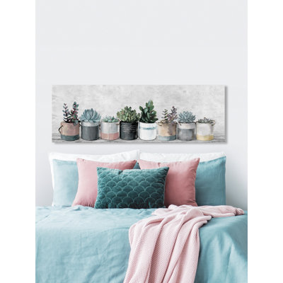 " Row Of Succulents " Painting Print