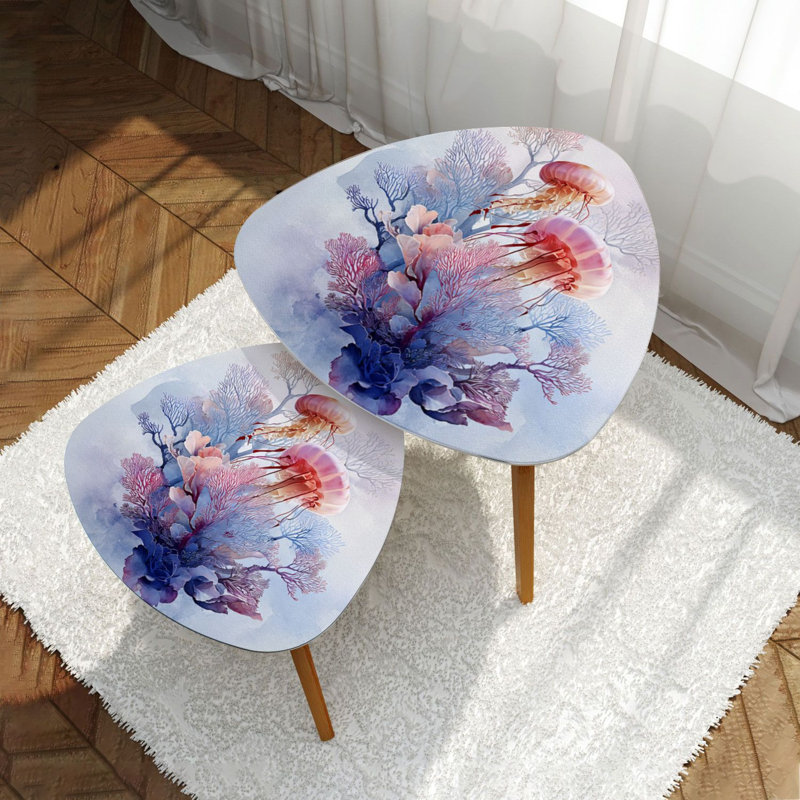 Ensemble de 2 tables basses gigognes Triangle