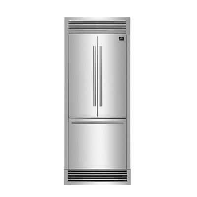 Gallipoli 30-inch French Door Refrigerator, 17.5 cu.ft. Capacity & Decorative Grill - 34"" Wide -  Forno, FFFFD1974-35SG