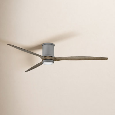 Hover 72-in Indoor/Outdoor Flush Mount Smart Ceiling Fan with Integrated LED + Remote