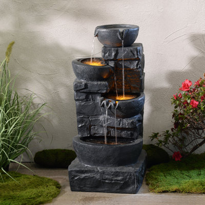 Weather Resistant Fountain with Lights
