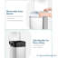 Poubelle carrée, poubelle à marches en acier inoxydable à l'épreuve des empreintes digitales 8 gallons / 30 l, couvercle à fermeture en douceur et seau amovible pour la cuisine, le bureau et la maison (argent)-121862405