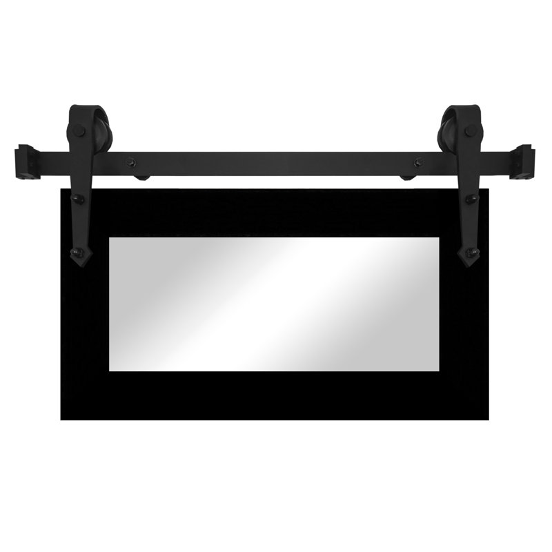 Conner Rea Flat Wall Mirror, Glossy White, 58" x 27"