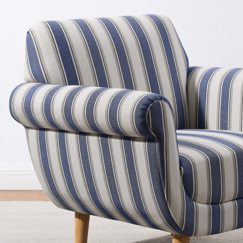 Fauteuil d'appoint 29,92 po Linend, Lin bleu marine
