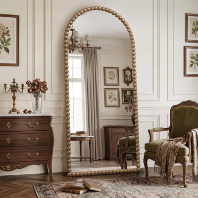 Miroir arqué pleine longueur, miroir décoratif perlé
