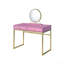 Bureau de coiffeuse à finition rose et or avec miroir et plateau à bijoux Coleen