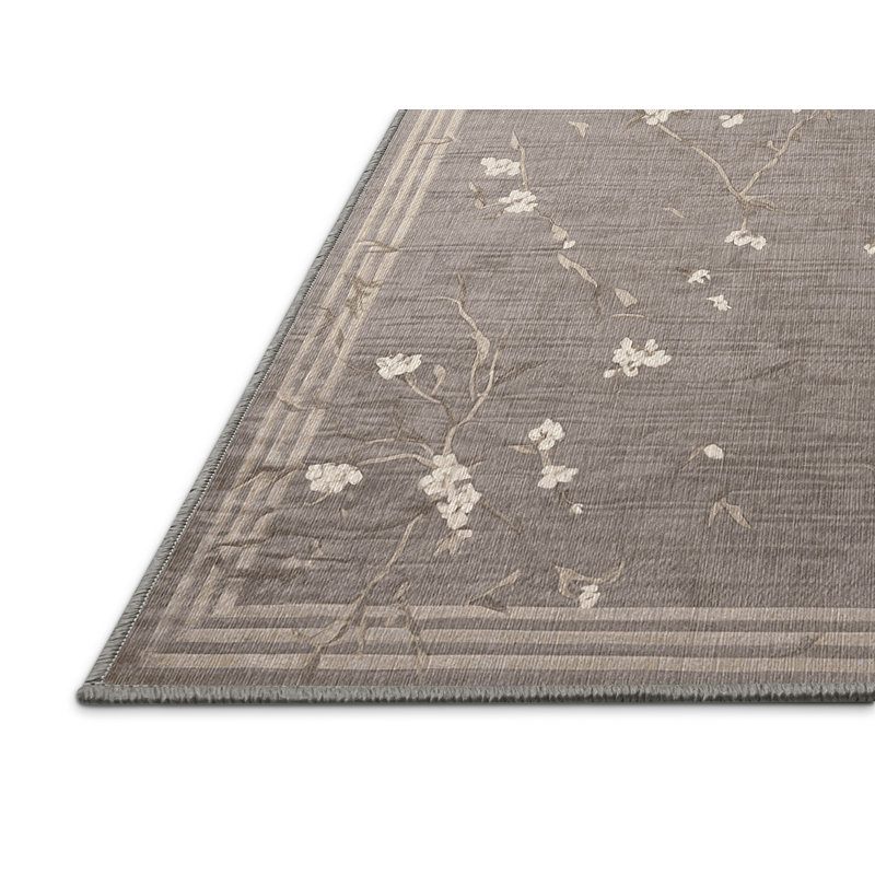 Machine Washable Gray Area Rug, Rectangle 8' x 10'