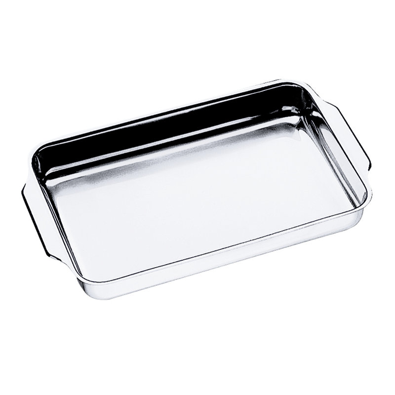 Plateau à gratin menu et banquet - 1 pièce - Acier inoxydable, H 1,25 po x L 13,75 po x l 7,87 po