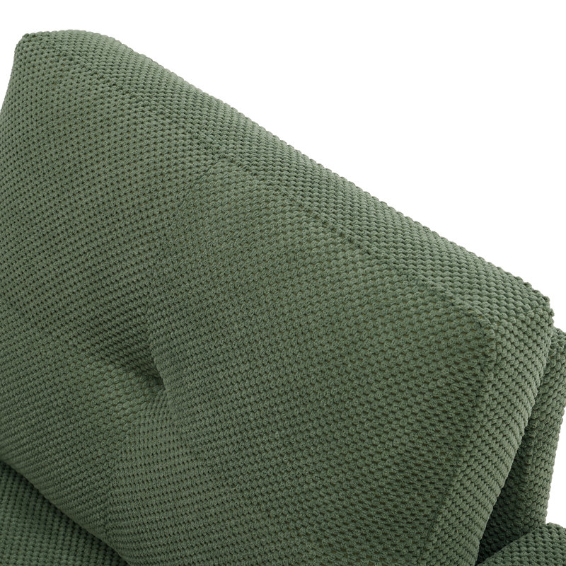 Fauteuil pivotant moderne capitonné Pivot pour salon, Dark Green