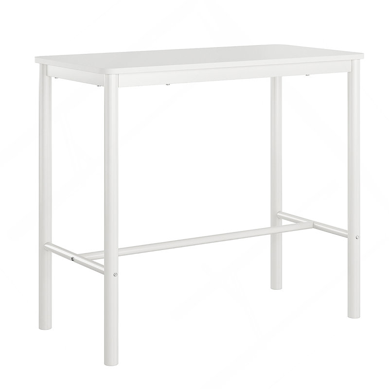 Table de bar rectangulaire à hauteur de comptoir avec pieds en métal, idéale pour divers espaces et rassemblements, offrant un support robuste et un assemblage facile