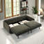 Canapé-lit convertible 4 places en chenille 4 places - Canapé Cloud avec rangement, port USB et coussin 2 en 1 gris foncé-174421407