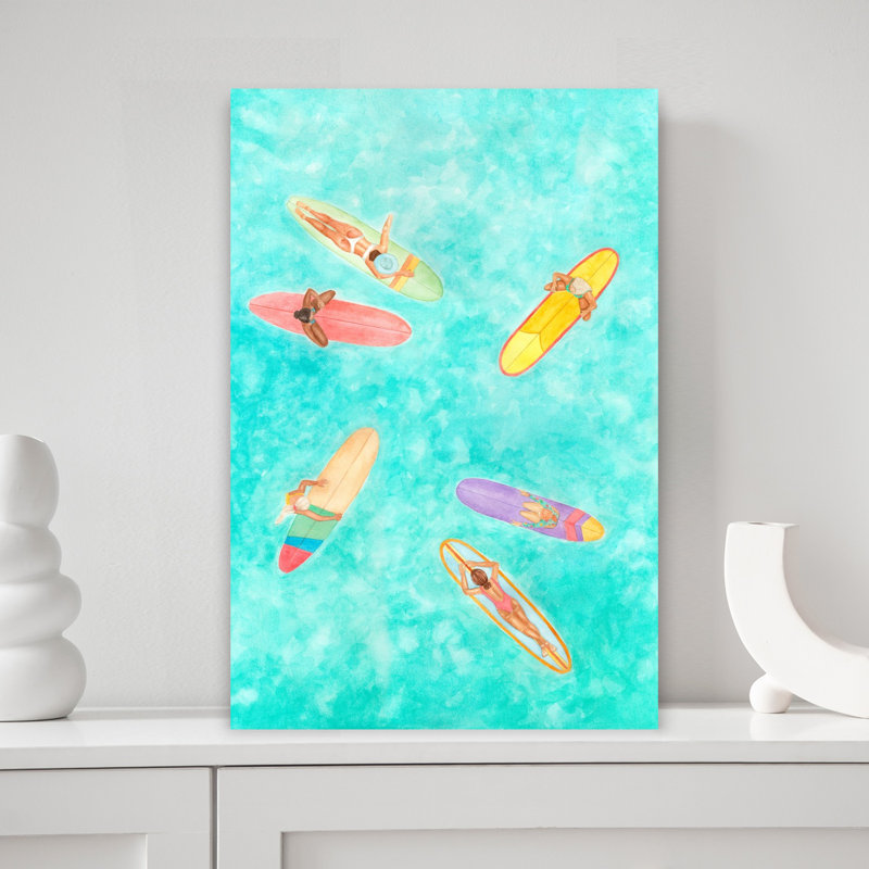 Art contemporain, art contemporain abstrait océan été, H 12 po x l 8 po