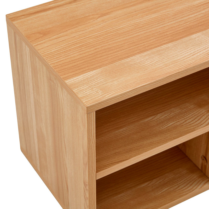Meuble télé modulaire Freestyle, console multimédia réglable en bois clair avec compartiments de rangement ouverts, meuble télé minimaliste moderne, meuble télé à combinaison libre