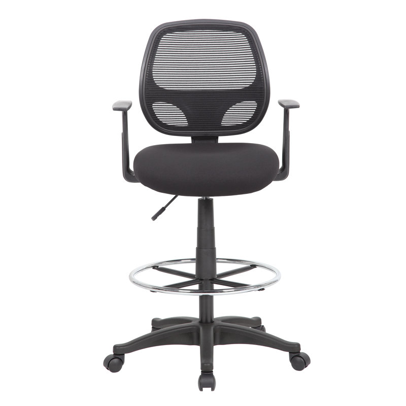 Backed Adjustable Height Ergonomic Active Stool with Footrest