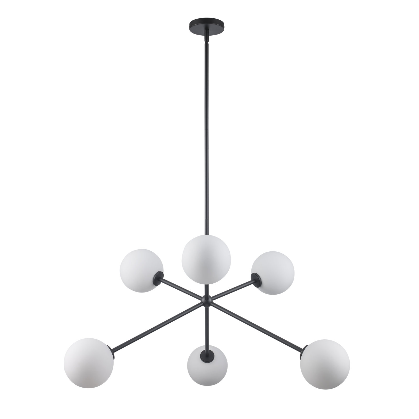 Minna 6-Light Dimmable Sputnik Pendant , Black