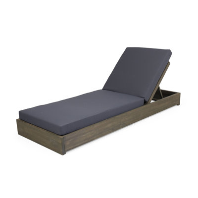 Donnie Reclining Acacia Wood Outdoor Chaise Lounge