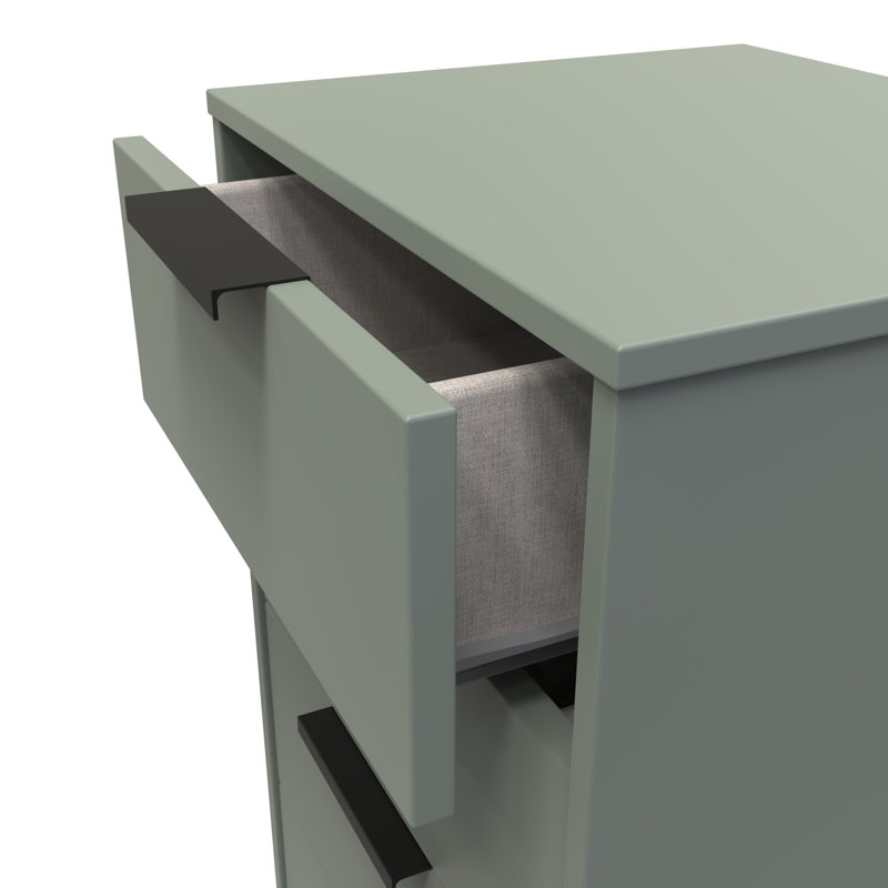 Turah 5 Drawer Bedside Cabinet (Ready Assembled), Reed Green