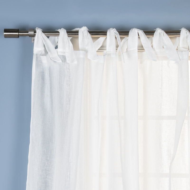 Elyse Sheer Curtain Panel Pair, 58" W x 96" L, White