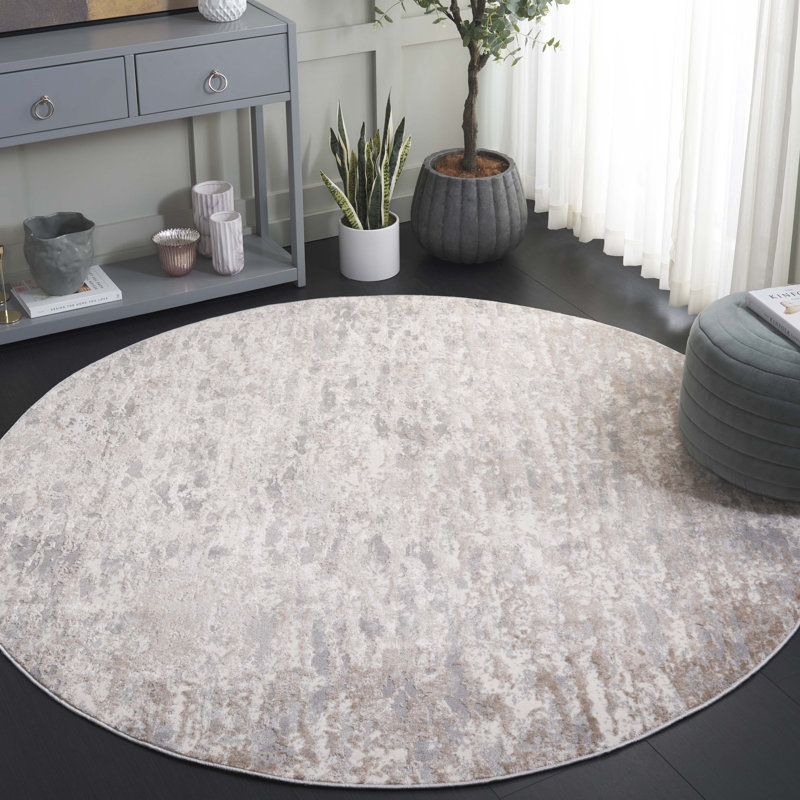 Kula Performance Abstract Rug, Round 6'7"