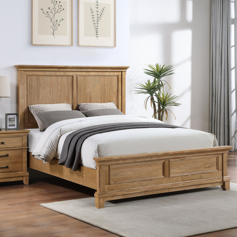 Esterel Wood Queen Panel Bed, Honey Brown, Queen