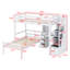 Lit mezzanine avec lit autonome, escalier de rangement, bureau, tablettes et tiroirs-1213212515