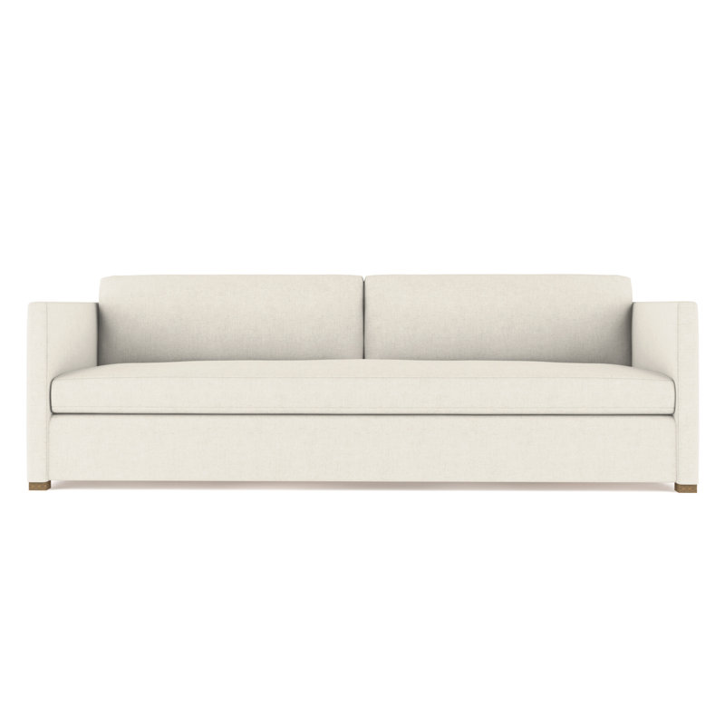 Madison Sofa, Box Weave Linen Alabaster, 33" H x 72" W x 41" D, Ebony