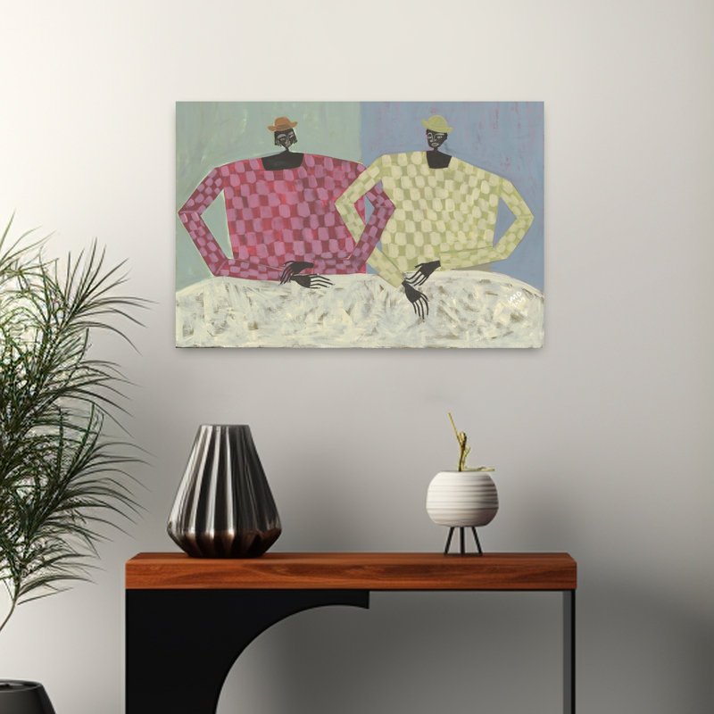 «Opposites Abstract», art mural moderne géométrique, H 16 po x l 24 po