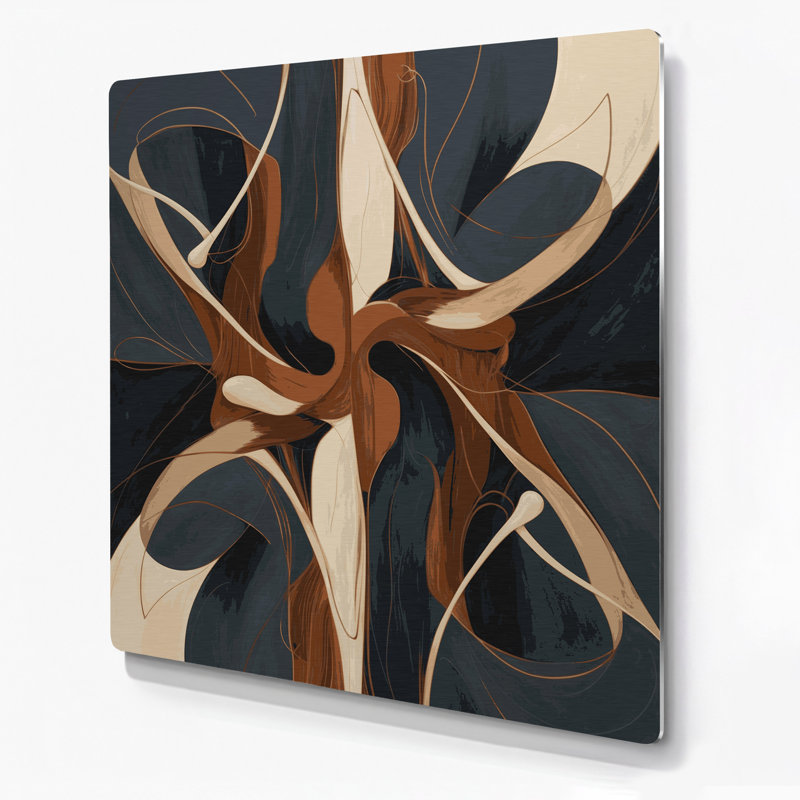 Abstract Figurative 87 Gray Metal Wall Art, 16" H x 16" W
