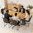 Kitchen Dining Set, Extendable Dining Table with Upholstered Dining Chairs-124957671