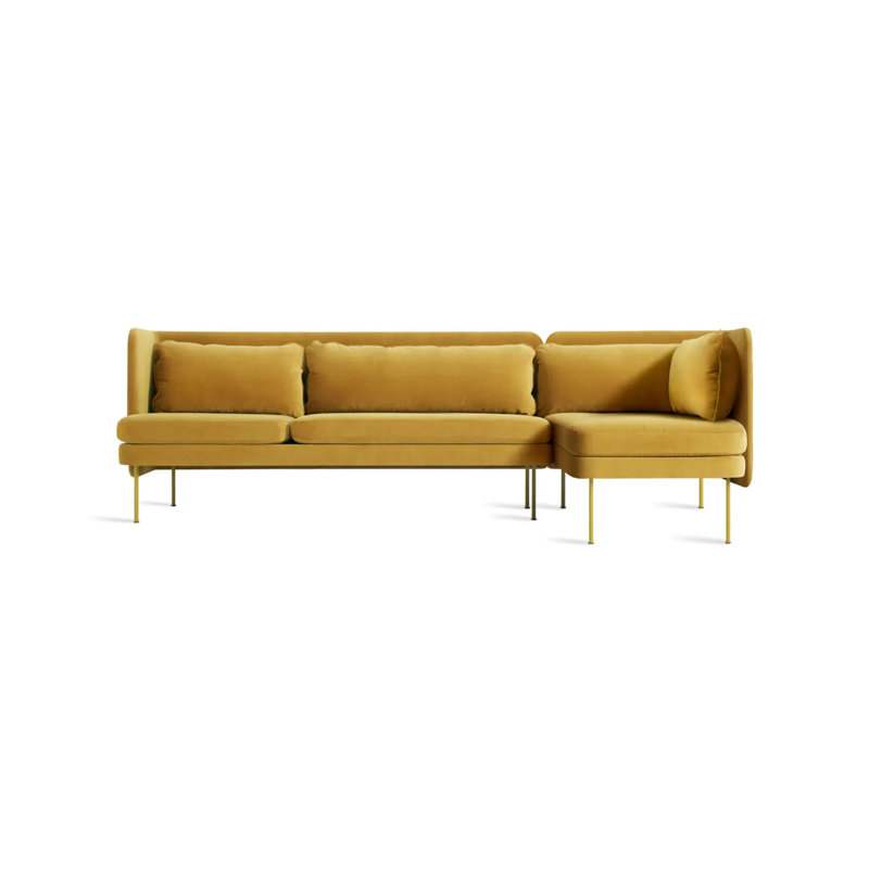 Bloke Chaise Sectional, Rostenkowski Blue, Right Hand Facing