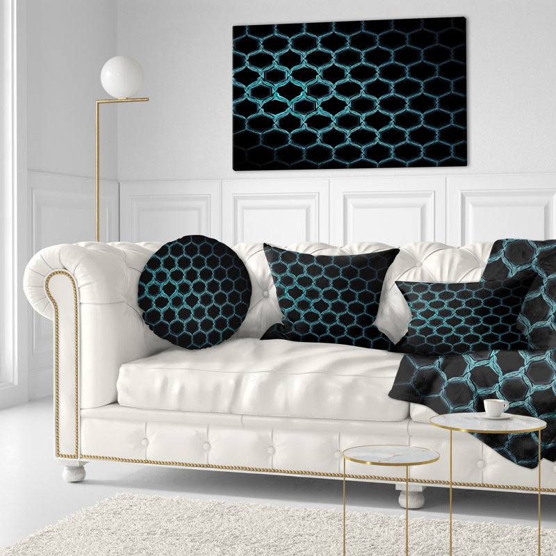 Pixel hexagonal doré en nid d'abeille - coussin imprimé abstrait