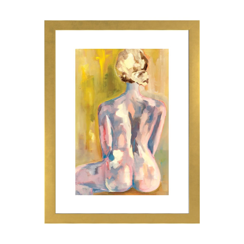 " Nude III " by Meredith Steele, 24" H x 16" W x 1" D, Gold Framed Fine Art Paper