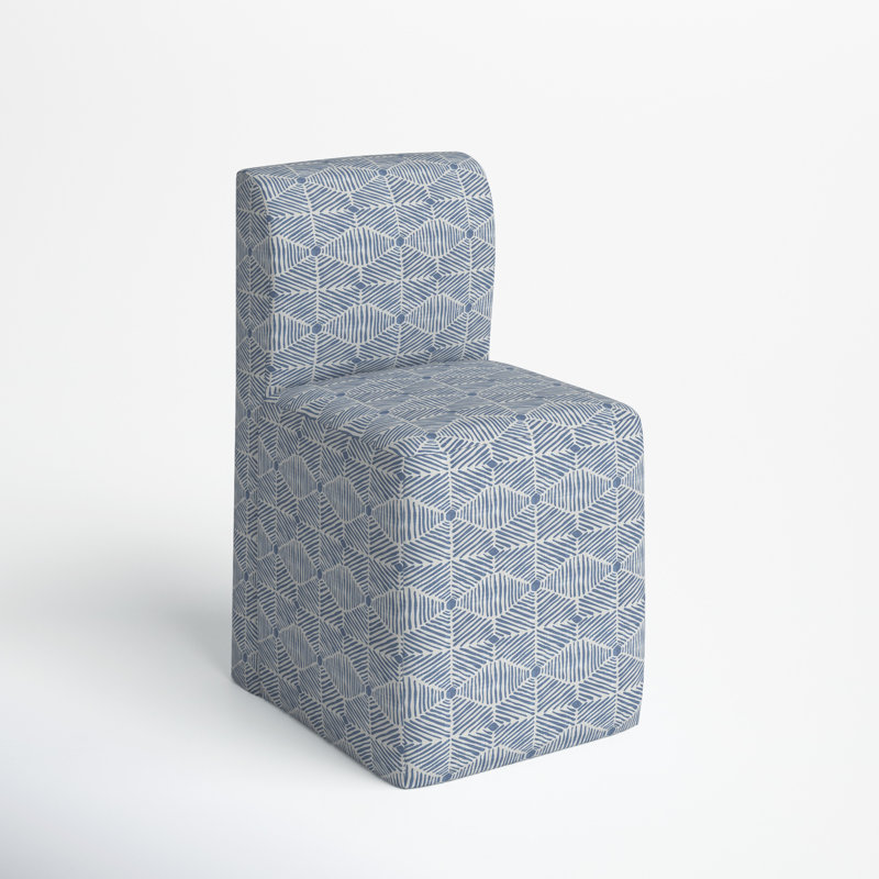 Mendy Upholstered Dining Chair, Painted Diamond Dusty Blue