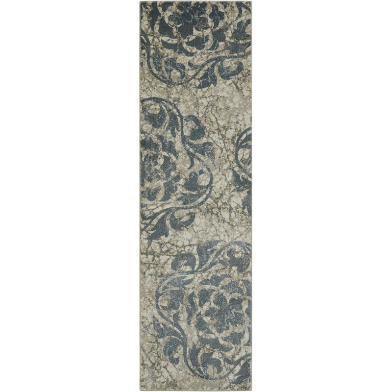 Tapis ivoire Ashli, Tapis de couloir 2 pi 2 po x 7 pi 6 po