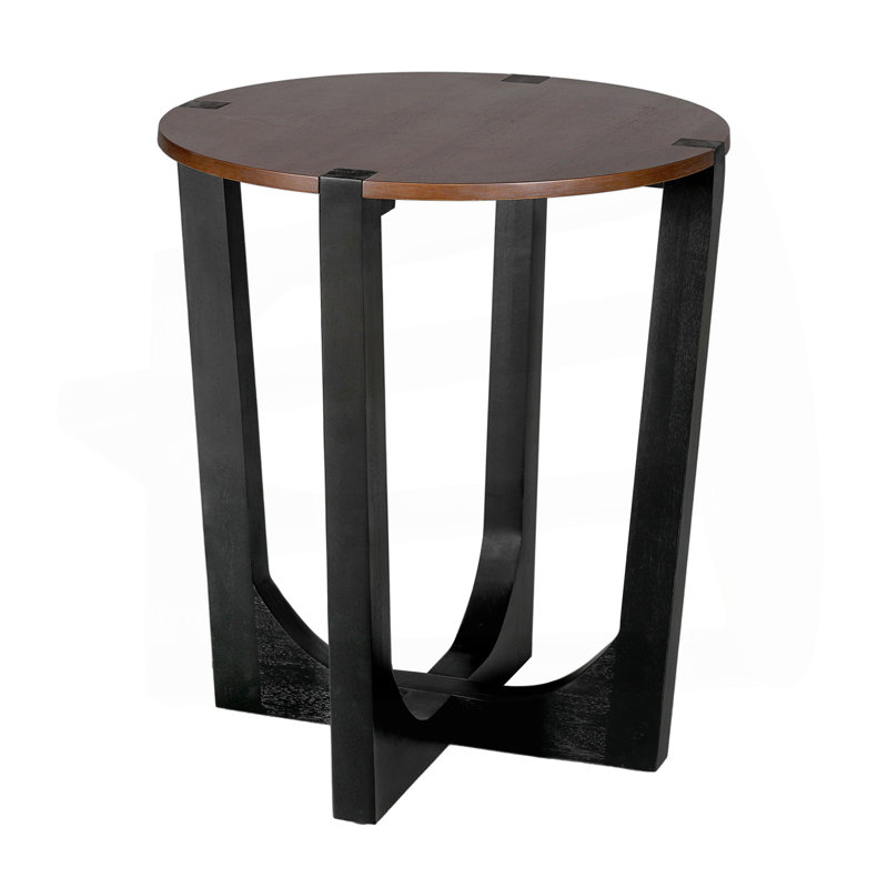 ACACIA SOLID WOOD SIDE TABLE, Brown/Black