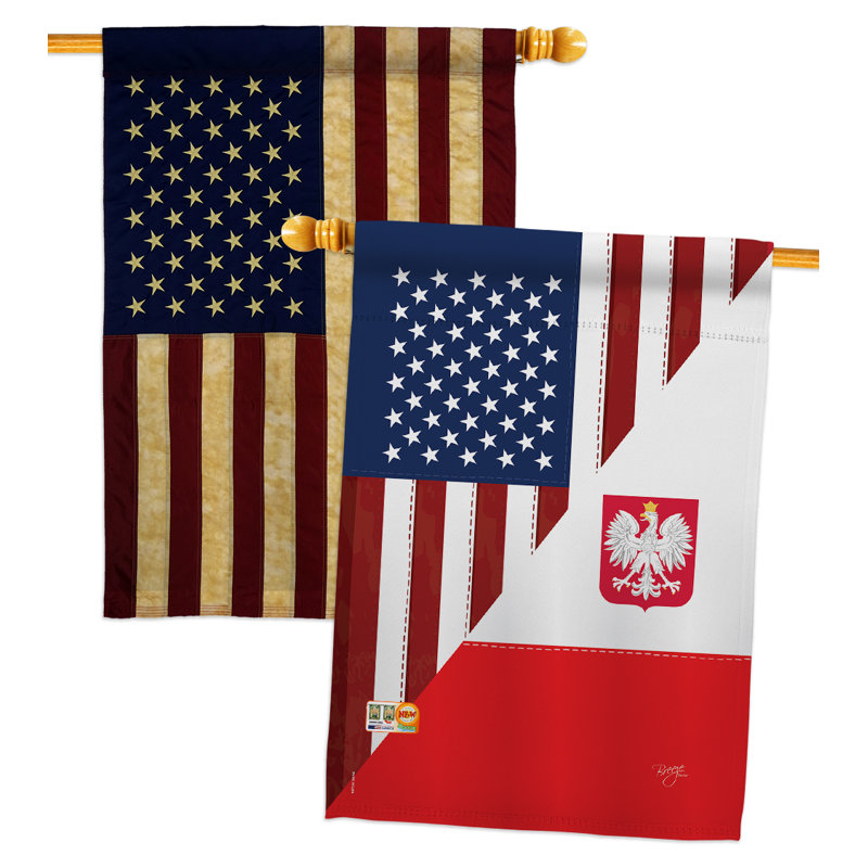 Ensemble de 2 drapeaux de maison 2 côtés en polyester 40 x 28 po amitié impressions