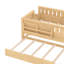 Simple avec bibliothèque intégrée et petit escalier, rails de sécurité de haute qualité et lit gigogne, naturel clair-129591830-129591833