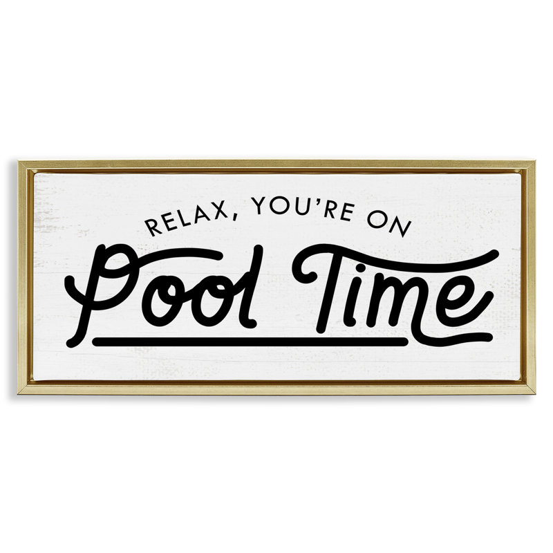 Art mural sur toile flottant "Pool Time Summer" par Daphne Polselli, Or, H 14 po x l 31 po