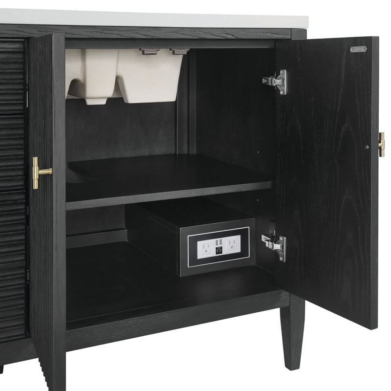 Myrrin 72'' W Double Vanity, Carbon Oak, Phantome Eclos, 8" Widespread