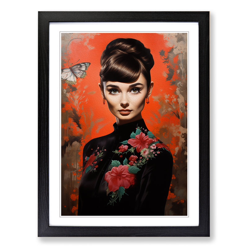 Single Picture Frame Print on Wood, 46cm H x 34cm W, Black Framed