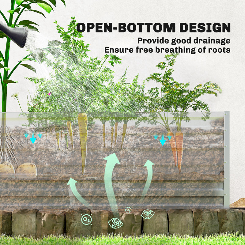 Serre avec jardin surélevé, serre extérieure, vert, Vert / Argent