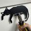 Silhouette de chat noir, décoration murale gothique en métal, art de chat rétro