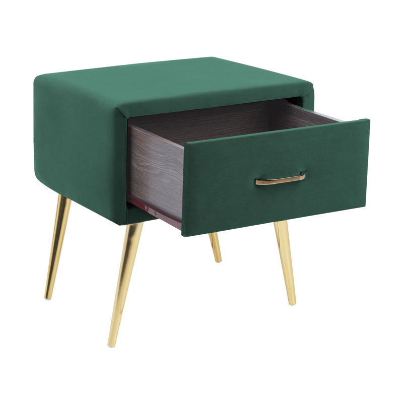 Flossie 46 cm W Bedside Table, Green