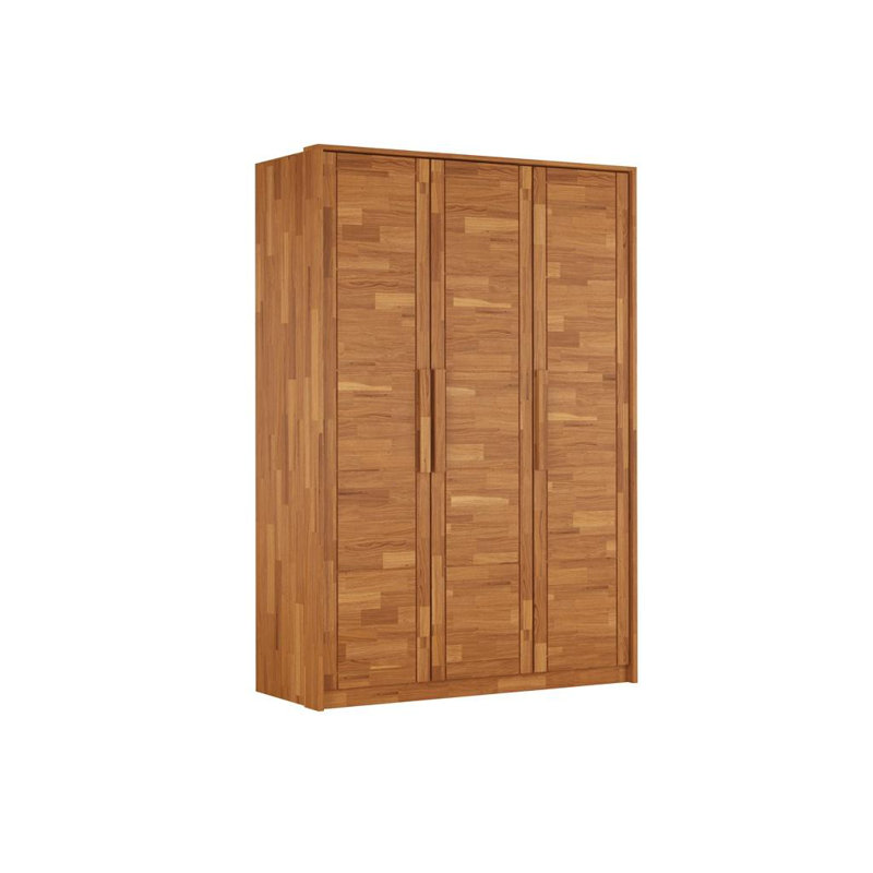 Finleyville 3 Door Solid Wood Wardrobe, Brown