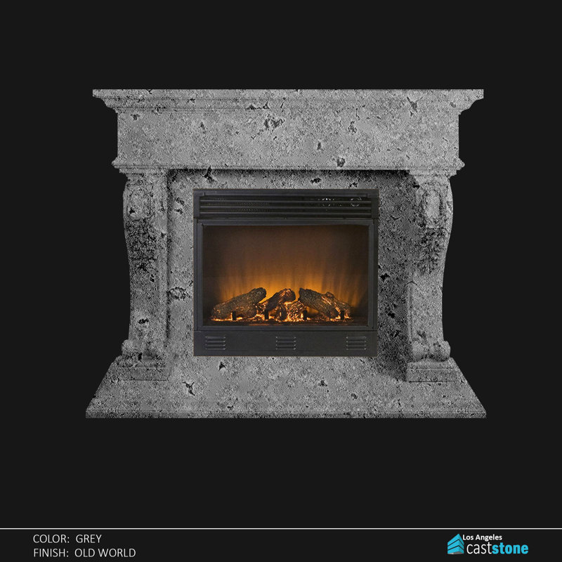 Perra Fireplace Surround, Gray Old World