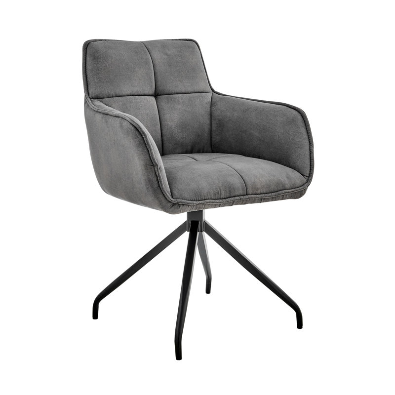 Fauteuil Hassam, Velours gris foncé, Noir