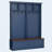 55.9" Farmhouse Hall Tree with Storage Bench, 2 Drawers & Coat Rack, Blue-1465578764